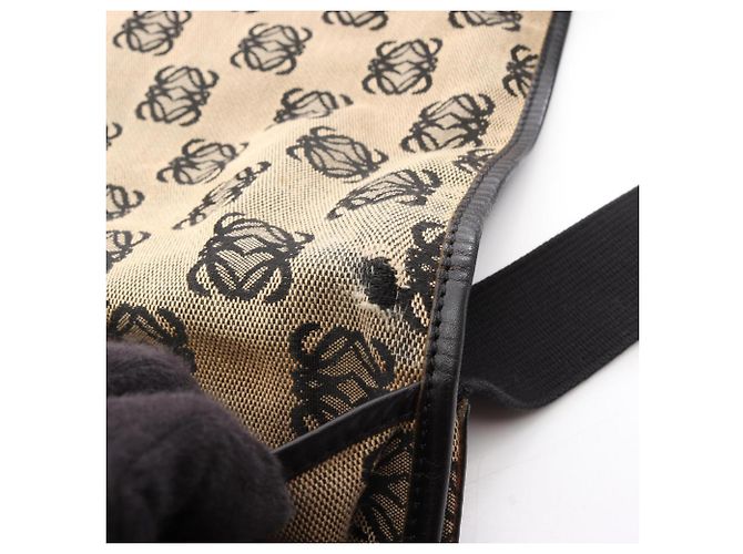Borsa a Spalla Loewe Anagram Nero Beige - vista 9