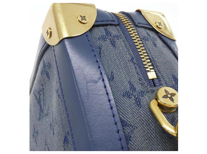 Borsa a tracolla Louis Vuitton Monogram Denim Soft Trunk Blu navy - vista 3