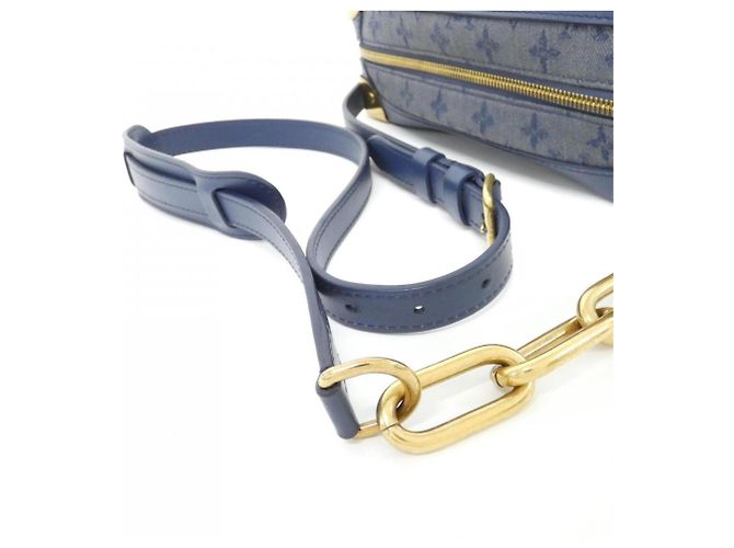 Borsa a tracolla Louis Vuitton Monogram Denim Soft Trunk Blu navy - vista 4