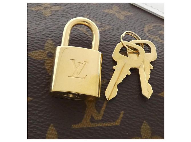 Borsa Louis Vuitton Monogram Speedy Bandoulière 25cm Marrone Bianco - vista 4