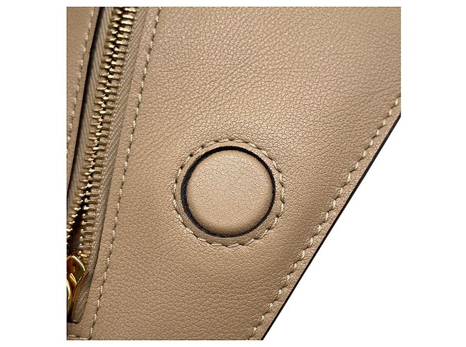 Fendi Chain Shoulder Pouch Flip Nano Leder Schultertasche Gelb Kamel - Ansicht 8