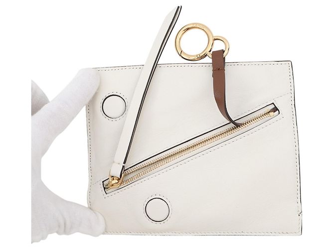 Pochete de ombro com corrente Fendi Marrom Cru - vista 5