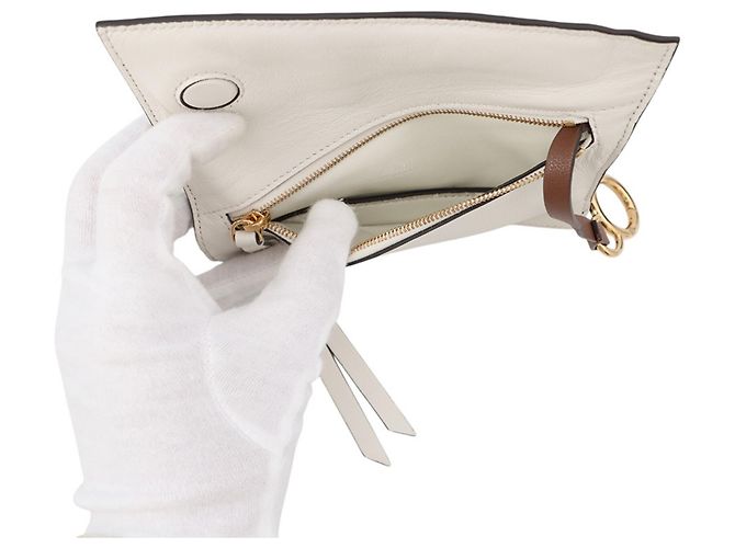 Pochete de ombro com corrente Fendi Marrom Cru - vista 6