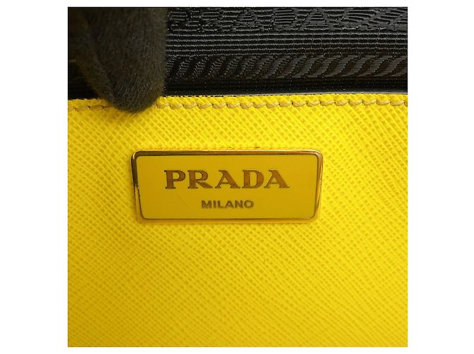 Borsa a mano grande in pelle Saffiano Galleria di Prada Giallo - vista 17