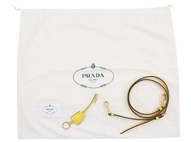 Borsa a mano grande in pelle Saffiano Galleria di Prada Giallo - vista 19