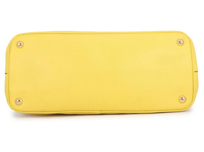 Borsa a mano grande in pelle Saffiano Galleria di Prada Giallo - vista 3