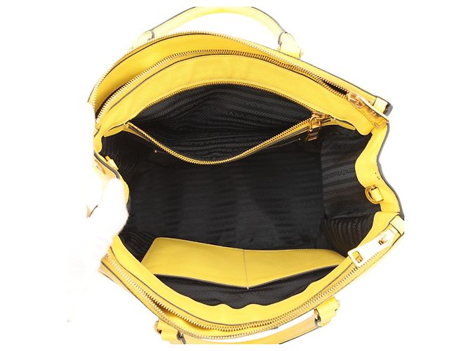 Borsa a mano grande in pelle Saffiano Galleria di Prada Giallo - vista 6
