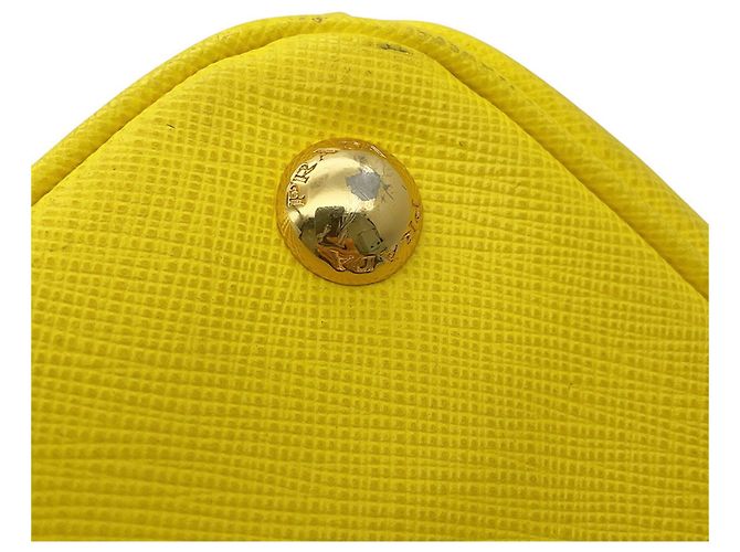 Borsa a mano grande in pelle Saffiano Galleria di Prada Giallo - vista 9