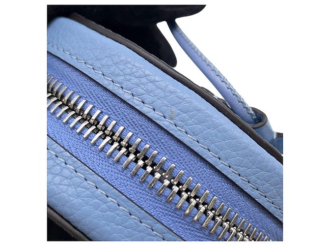 Borsa a tracolla Fendi FF Round in pelle Blu chiaro - vista 6