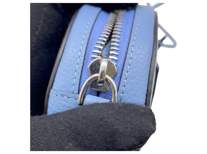 Borsa a tracolla Fendi FF Round in pelle Blu chiaro - vista 8