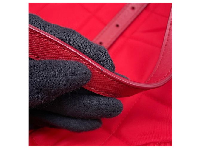 Rucksack Prada Tessuto Impunto Quilted Triangle Rot - Ansicht 12