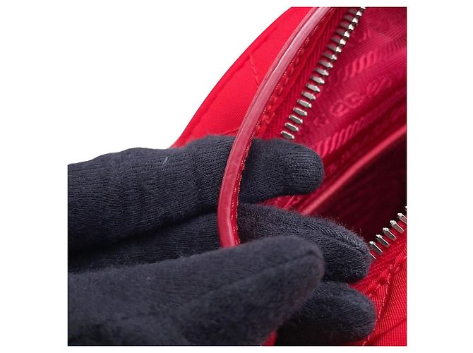 Rucksack Prada Tessuto Impunto Quilted Triangle Rot - Ansicht 13