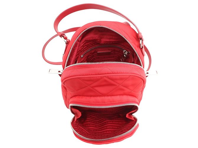 Rucksack Prada Tessuto Impunto Quilted Triangle Rot - Ansicht 5