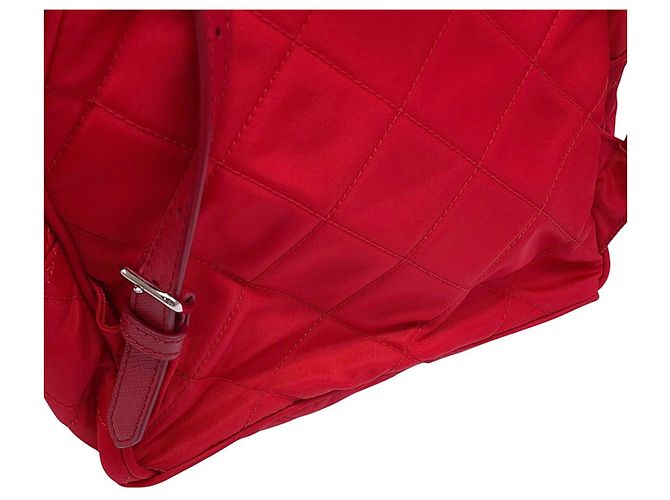 Rucksack Prada Tessuto Impunto Quilted Triangle Rot - Ansicht 6