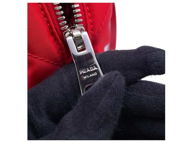 Rucksack Prada Tessuto Impunto Quilted Triangle Rot - Ansicht 9