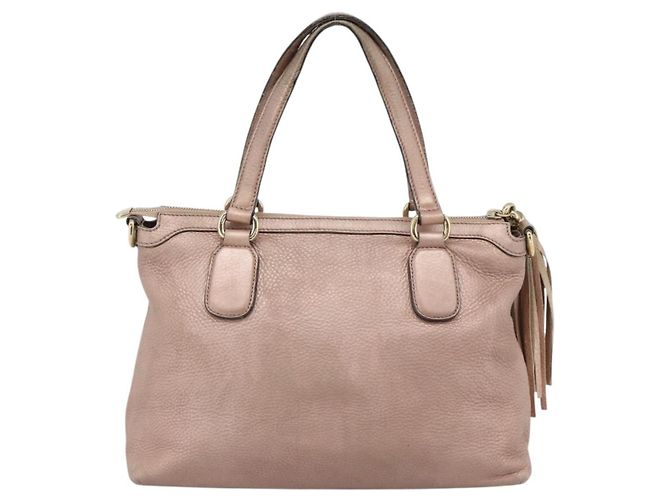 Gucci Soho Convertible Top Handle Leather Small Rosa - vista 2