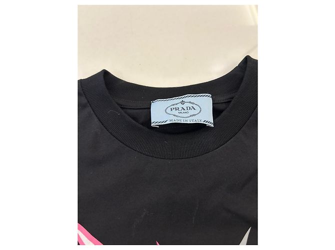 Camiseta Prada de algodón negro - Motivo Labios - vista 5