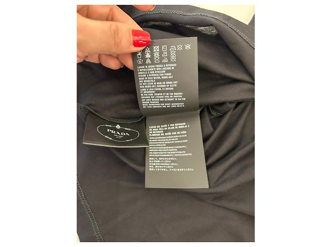 Camiseta Prada de algodón negro - Motivo Labios - vista 9