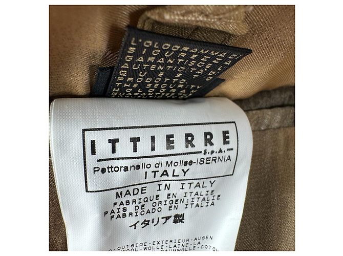 Just Cavalli Abrigo de lana a rayas con cuello de pelo Castaño Beige - vista 4