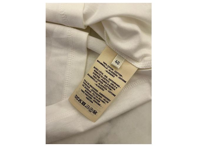 T-shirt Hermès em algodão branco com bolso bordado - vista 11