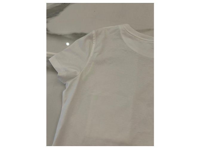T-shirt Hermès em algodão branco com bolso bordado - vista 5