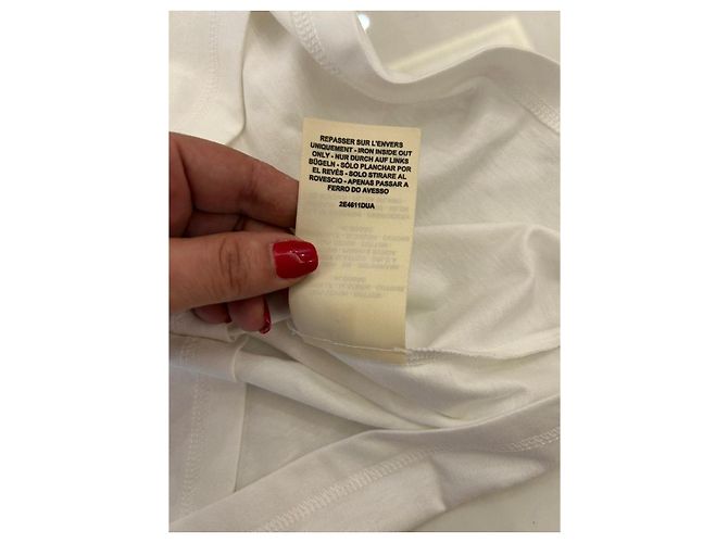 T-shirt Hermès em algodão branco com bolso bordado - vista 9
