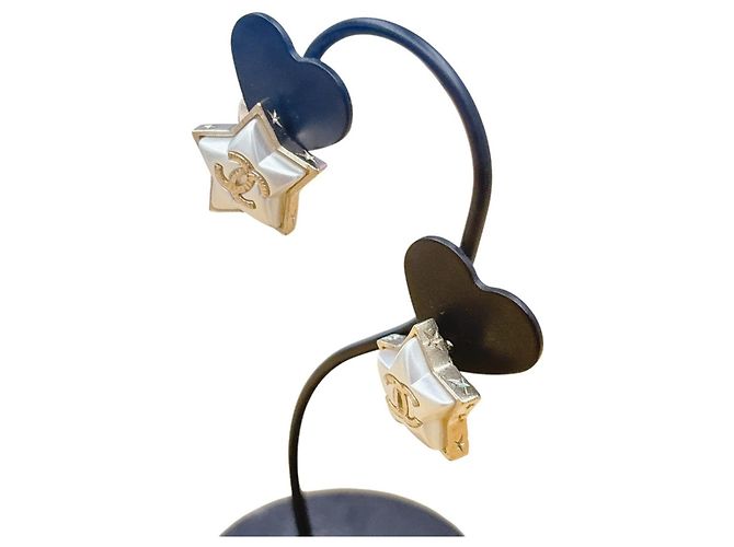 Orecchini Chanel Star dorati argento - vista 5