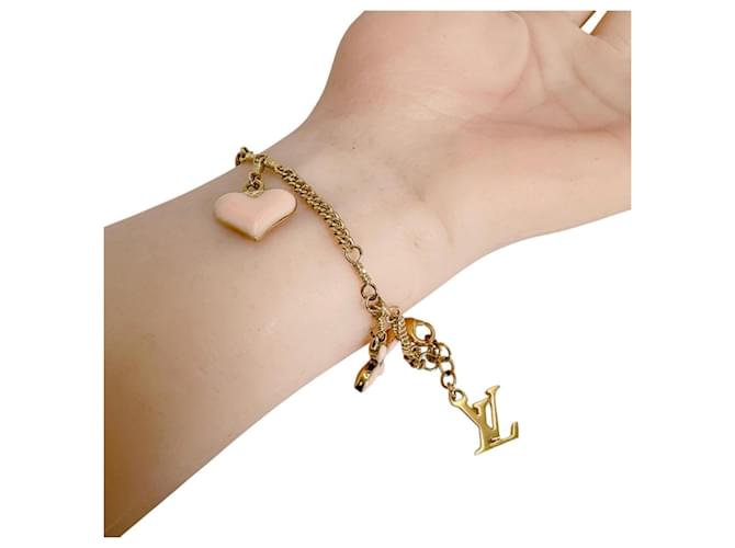 Bracciale Charm Monogram Louis Vuitton Rosa D'oro - vista 5