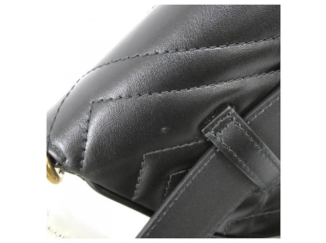 Marsupio Gucci GG Marmont Nero Bianco - vista 4