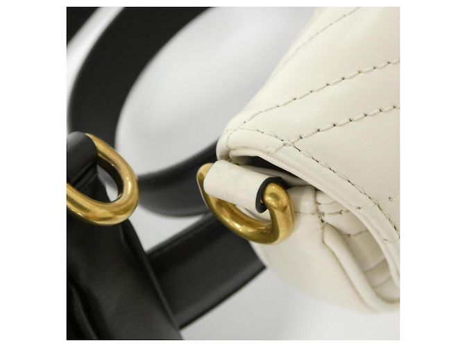 Marsupio Gucci GG Marmont Nero Bianco - vista 6