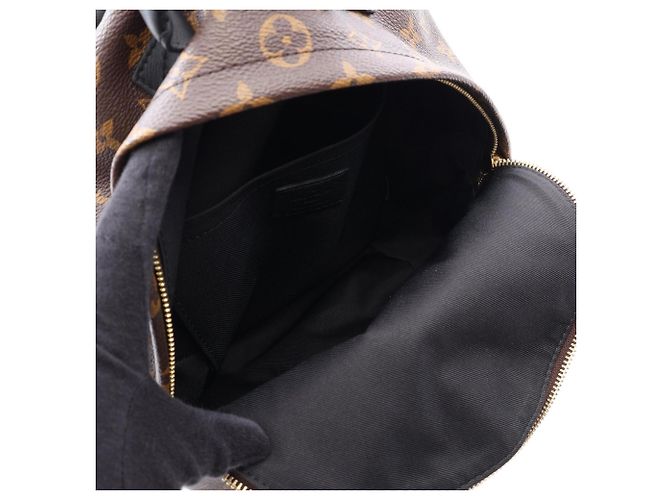 Zaino/Borsa Louis Vuitton Palm Springs PM Monogram Marrone Nero Monogramma - vista 3