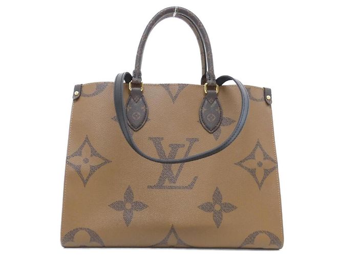 Borsa Louis Vuitton Monogram Giant OnTheGo MM Marrone - vista 2