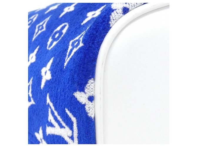 Neverfull Borsa Louis Vuitton in velluto jacquard monogram Blu - vista 2