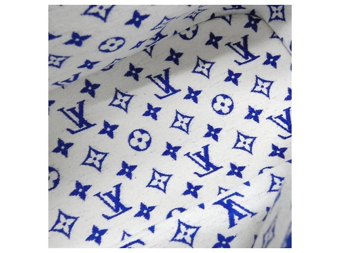 Neverfull Borsa Louis Vuitton in velluto jacquard monogram Blu - vista 5