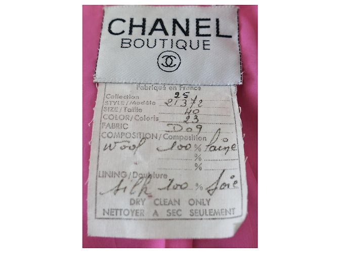 Chanel Spring 1991 Collection 25 Pink Tweed Blazer Jacket Black - view 11