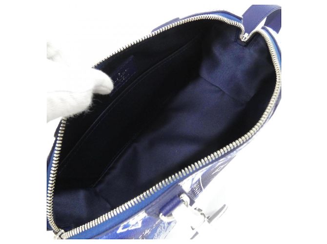 Borsa a tracolla Louis Vuitton Monogram Bandana City Keepall Blu - vista 8