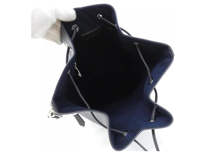 Borsa a Spalla Louis Vuitton Epi Noe Marin M51068 Blu - vista 9