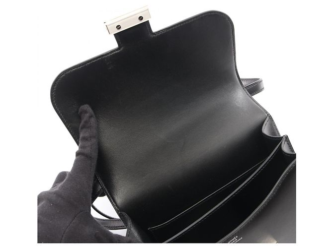 Hermès Borsa a tracolla Hermes Constance 3 Mini in pelle di vitello nera Nero - vista 6