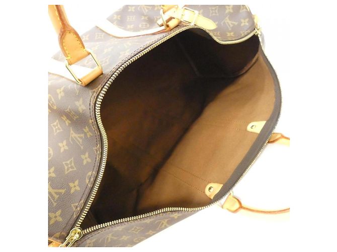 Borsa Boston Louis Vuitton Monogram Keepall Bandoulière 55cm Marrone - vista 9