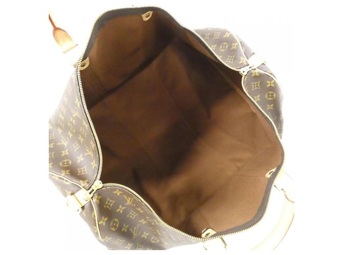 Louis Vuitton Monogram Keepall Bandoulière 60cm Bolso Boston Castaño - vista 10