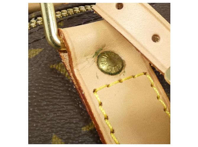 Louis Vuitton Monogram Keepall Bandoulière 60cm Bolso Boston Castaño - vista 4