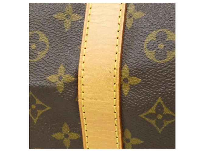 Louis Vuitton Monogram Keepall Bandoulière 60cm Bolso Boston Castaño - vista 5