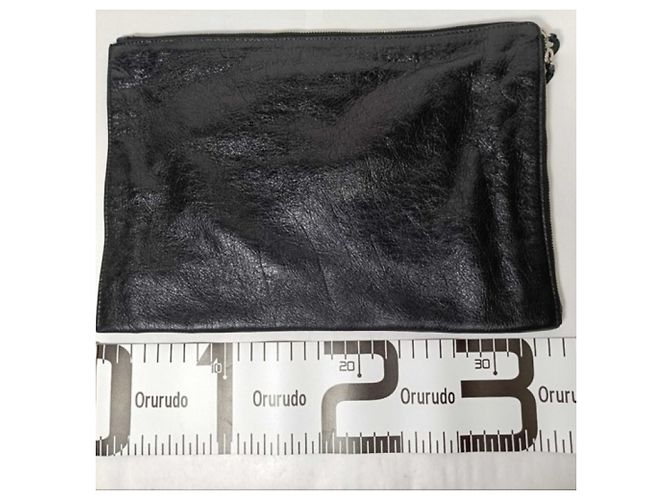 Clutch Balenciaga City in pelle nera Nero - vista 2
