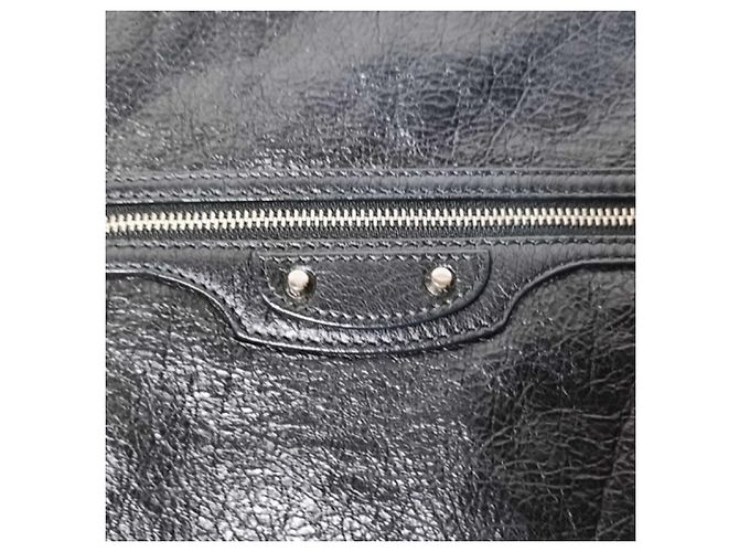 Clutch Balenciaga City in pelle nera Nero - vista 3