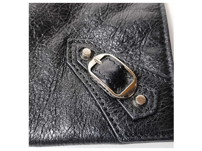 Clutch Balenciaga City in pelle nera Nero - vista 4