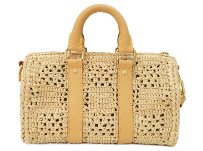 Louis Vuitton Damier Raffia Keepall Bandoulière 25cm Beige - vista 2