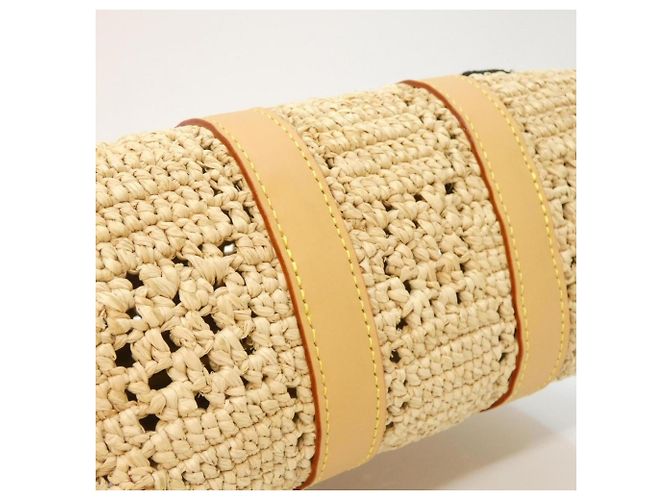 Louis Vuitton Damier Raffia Keepall Bandoulière 25cm Beige - vista 3