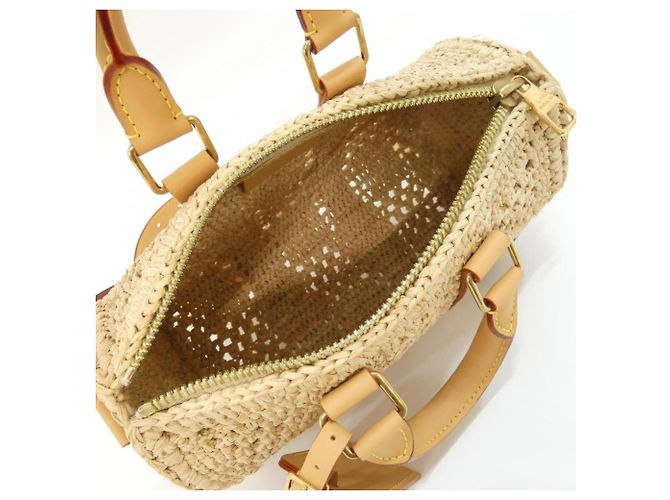 Louis Vuitton Damier Raffia Keepall Bandoulière 25cm Beige - vista 6