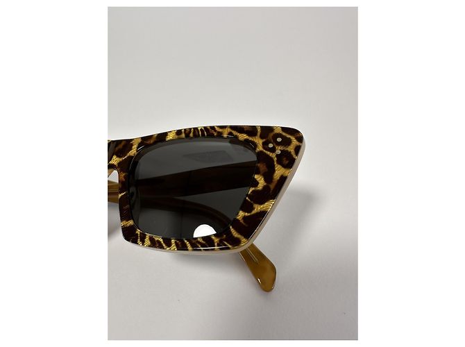 Céline Gafas de Sol Celine CL40187I 99A 3 Dots Cat Eye Animalier (Full set) Nuevo/Original Castaño Estampado de leopardo - vista 11