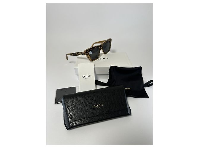 Céline Gafas de Sol Celine CL40187I 99A 3 Dots Cat Eye Animalier (Full set) Nuevo/Original Castaño Estampado de leopardo - vista 2